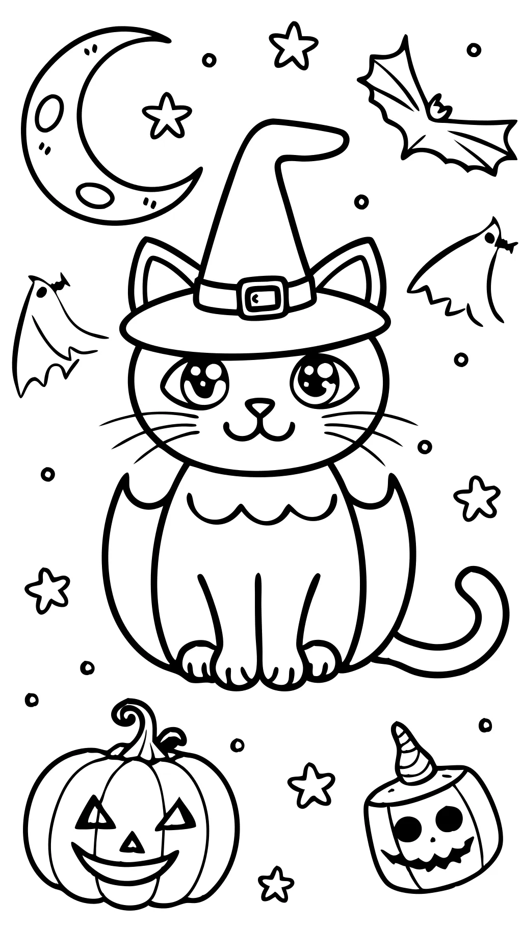 Páginas para colorear de Halloween Cat